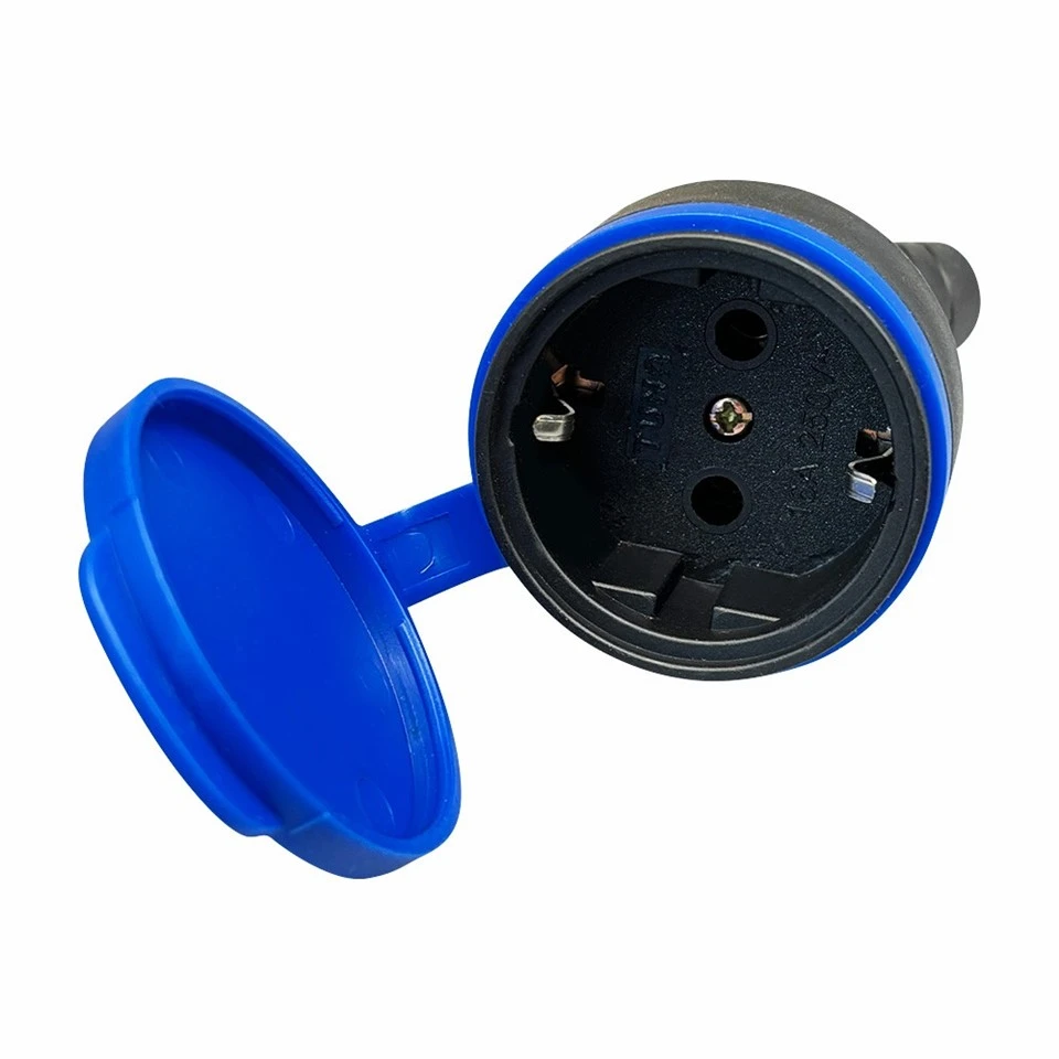 Rubber Socket 2p+E 16A Black IP44 high quality